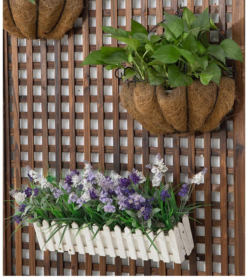 网格挂墙花架壁挂花架碳化防腐木围栏爬藤花架墙面吊顶装饰加厚 直