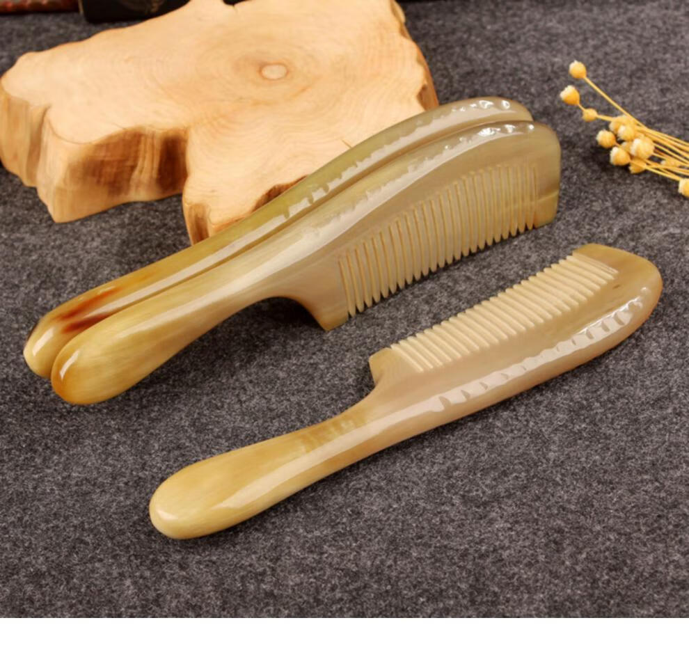 【七夕礼物】谭木匠牛角梳经络梳牦牛角梳天然加厚加圆大号白水牛角