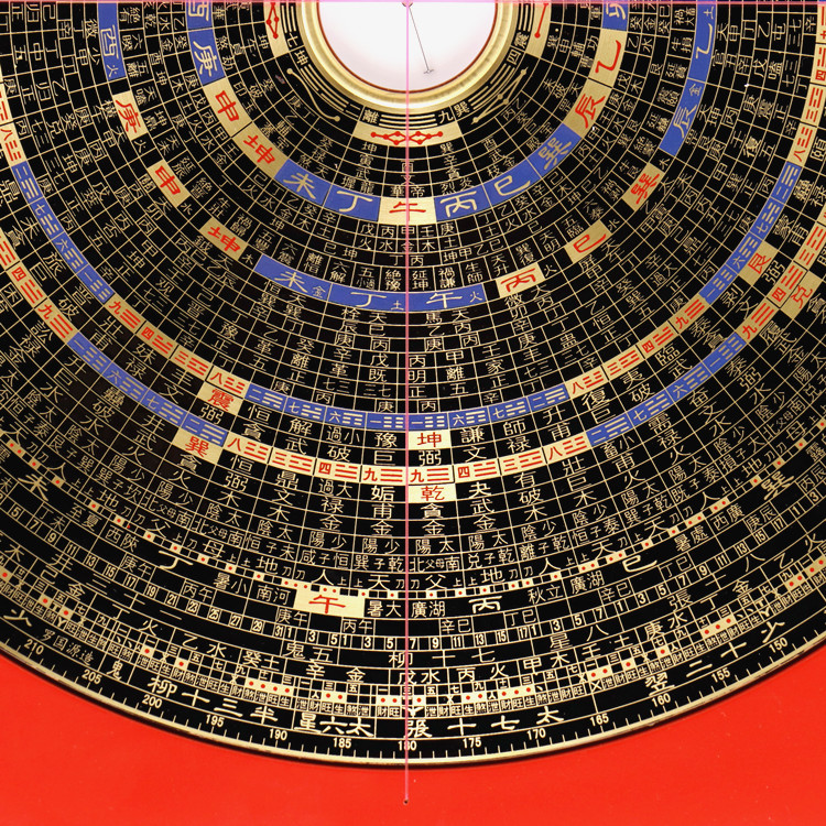 集福堂12寸42层罗盘风水纯铜面板三元三合综合盘高精度指南针专业综合