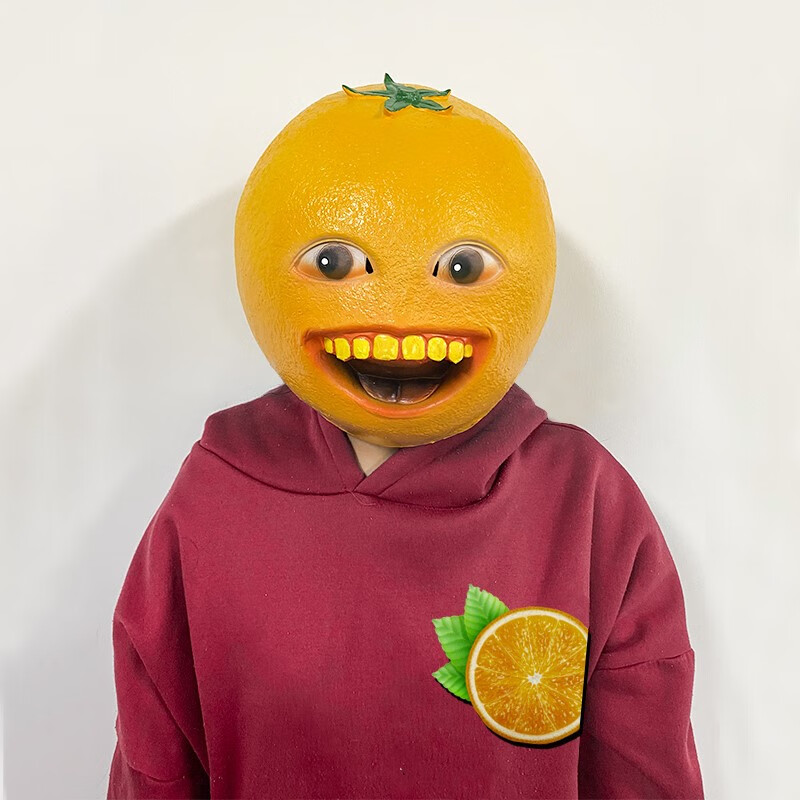 oeny抖音同款会说话的搞笑橙子头套万圣节可爱搞怪表情包沙雕橘子面具