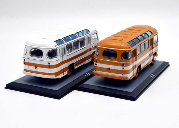 1968年俄罗斯巴士 672 公交车 客车 classic bus1:43汽车模型 桔色