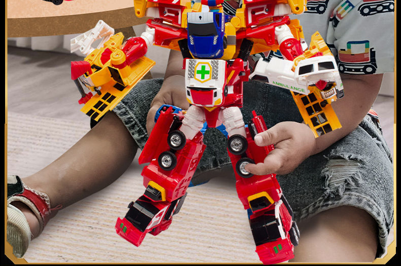 咖宝车神玩具魔法校巴双骑卫士灭火悍将魔法校巴超护巨人四合体男孩