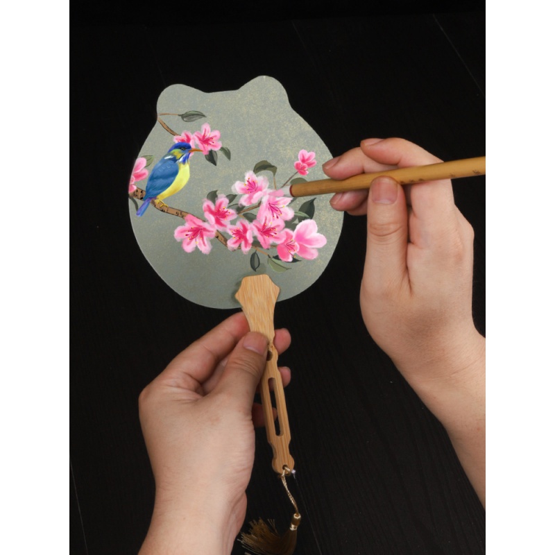 芸婷纸扇迷你团扇空白扇子手绘diy宣纸扇面书法国画绘画中国风创意小