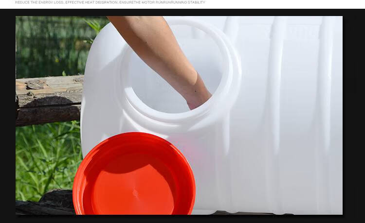 太阳能晒水桶 200l卧式圆形大塑料储水桶大号容量带盖太阳能晒水塔困