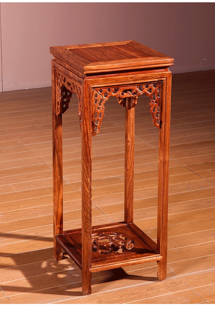 爱韵馨华礼品 红木花架实木鸡翅木花架客厅中式室内花盆架花梨木花几