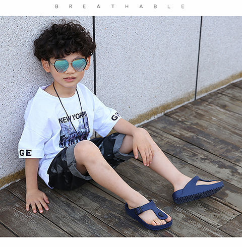 回·力儿童拖鞋夏季新款人字拖中大童凉拖男孩室内外防滑软底女童夹趾