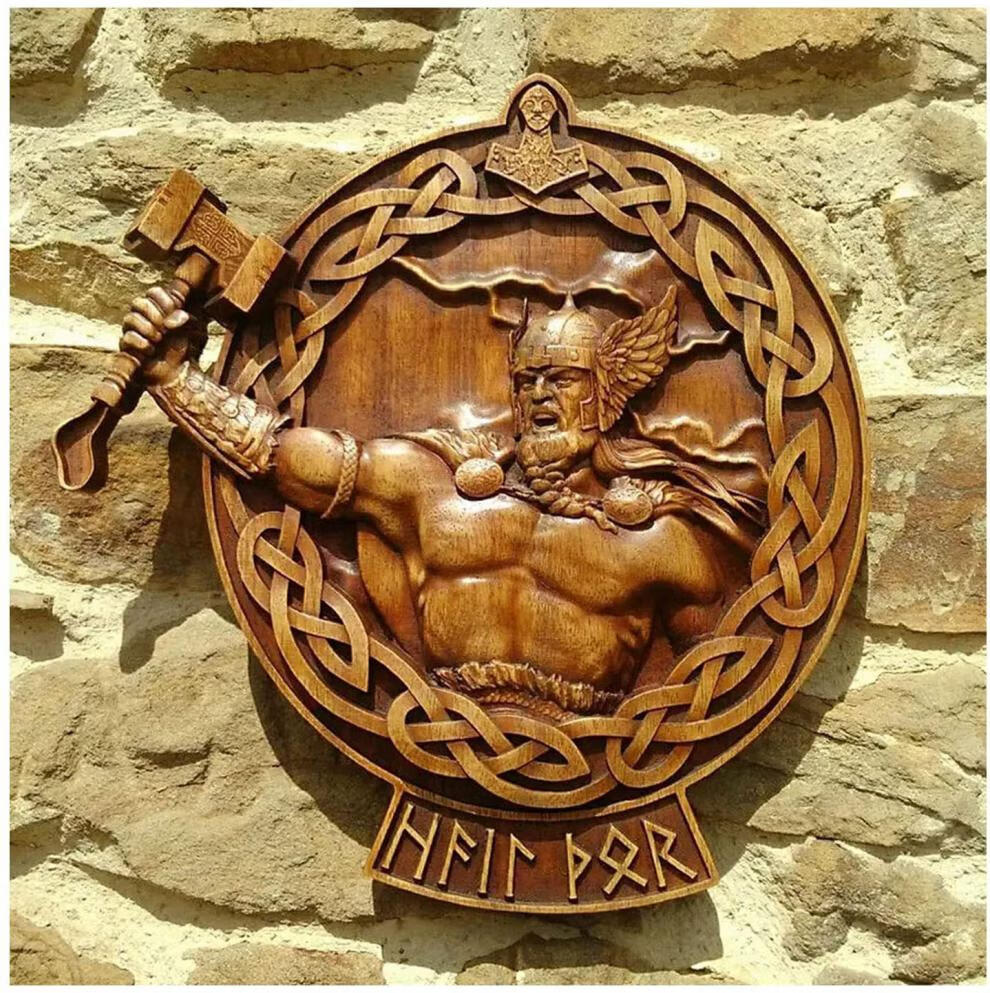 御佣odinravensviking奥丁雷神乌鸦维京神话图标家居壁挂家居装饰雷神