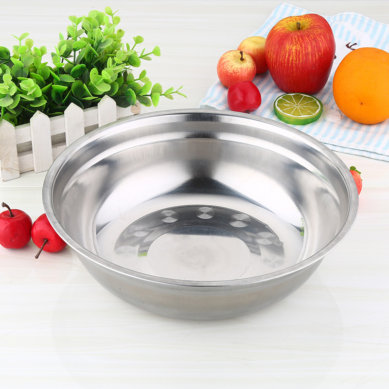 铁碗5个不锈钢汤盆汤碗食堂不锈钢碗幼儿园儿童小盆吃饭碗菜盆 22cm