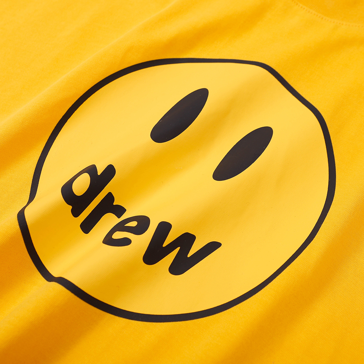 drew housee笑脸男生短袖t恤2022情侣宽松重磅纯棉夏季上衣女 白色