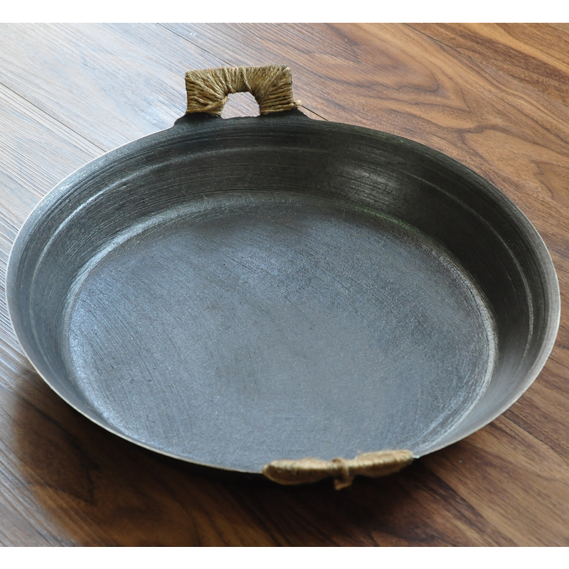 老式双耳煎锅铸铁锅平底锅生铁包子锅煎饼锅烙馍锅大柴火锅 36cm 明火