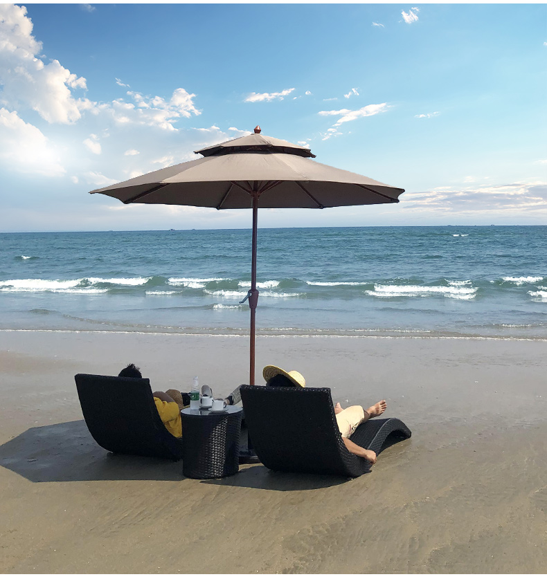 夏季躺椅折叠椅游泳池躺床沙滩椅阳台午休椅家用藤椅户外休闲椅沙滩