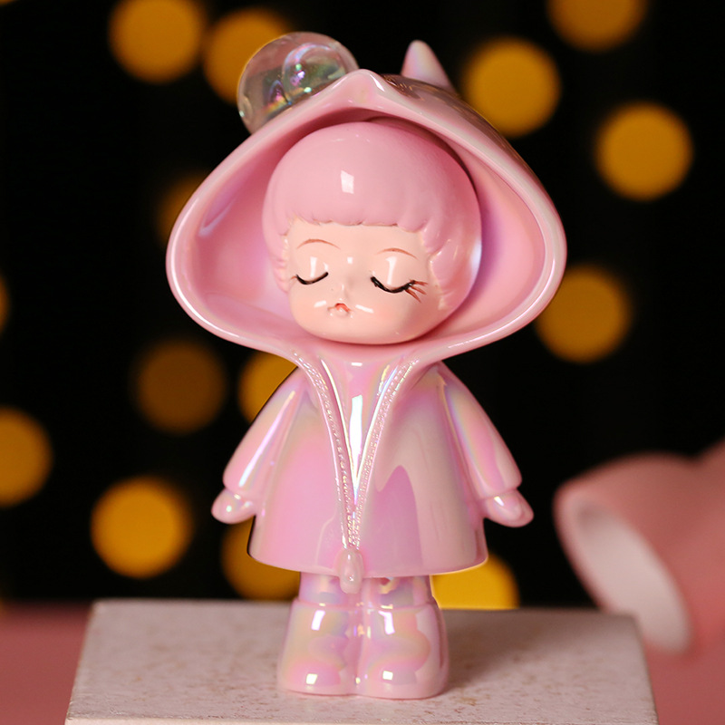 牧奈斯 新春雨初霏 卡通少女心手办 珠光色娃娃手办 树脂工艺儿童公仔