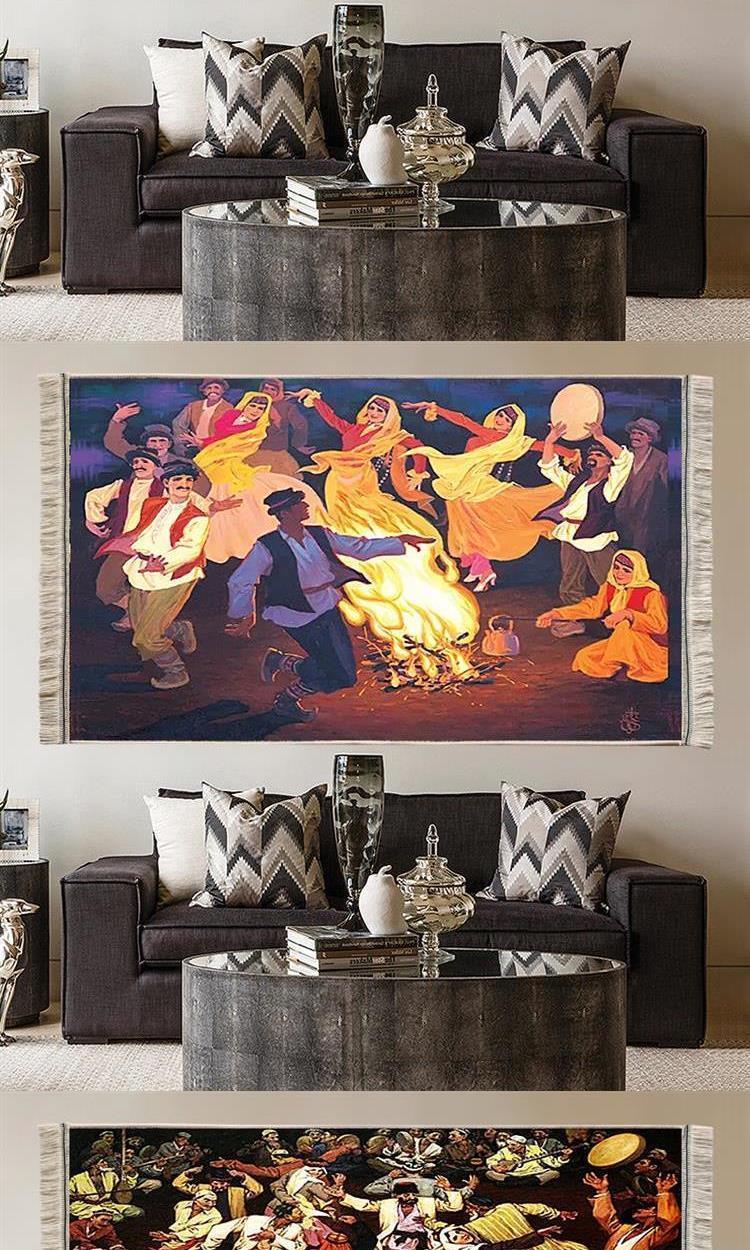 新疆维族挂毯十二木卡姆挂画新疆油画系列客厅酒店餐厅装饰画 【图14