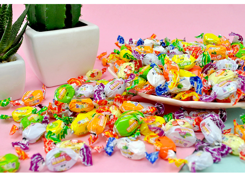 跳跳龙什锦味水果硬糖散500g婚庆结婚喜糖零食糖果 混合口味500g