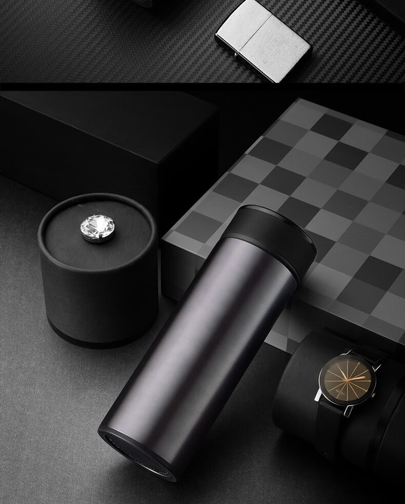 建帆轻奢品牌保温杯31不锈钢水杯子商务定制刻字泡茶杯 钢本色【图片