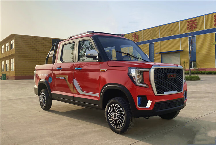 电动双排皮卡车新款成人四轮车大功率可油电两用新能源客货拉货车爬坡