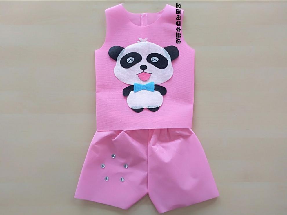 儿童环保时装秀服装男孩手工衣服亲子装diy材料幼儿园表演走秀服定制