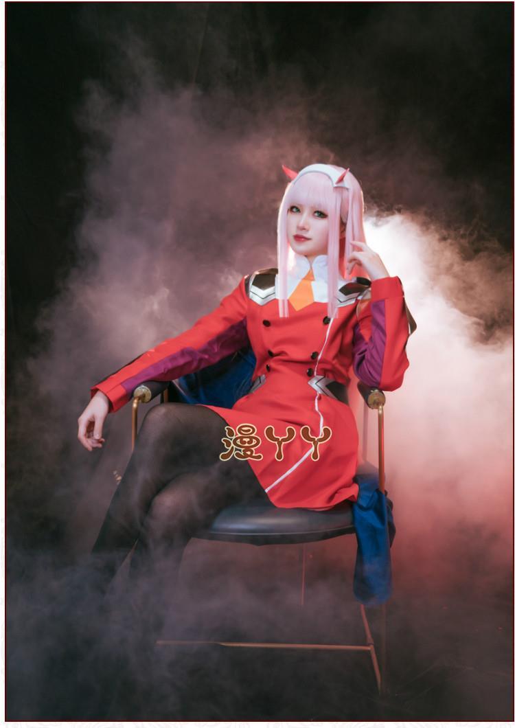 现货darling02国家队cosplay女主02战斗服动漫cos服假发鞋假发均码l