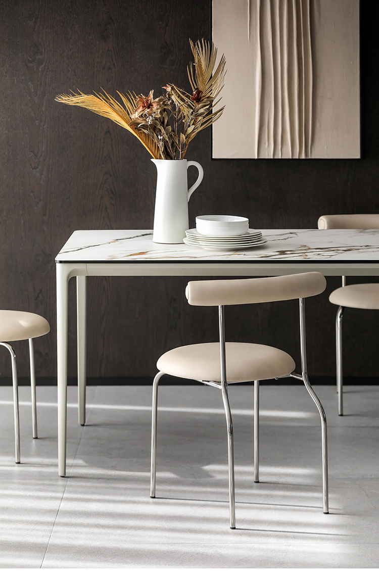 不锈钢中古餐椅北欧餐椅家用不锈钢意大利中古简约靠背书桌椅设计师