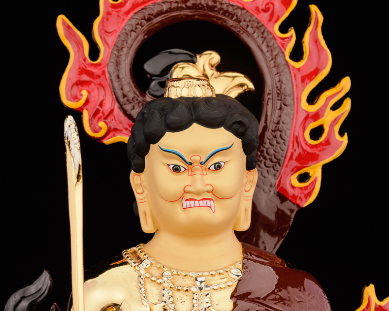 台湾盛凡不动明王佛像鎏金黄铜不动尊菩萨属鸡本命佛家居摆件sm19不动