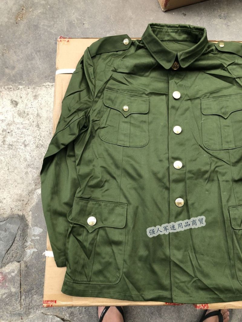 怀旧收藏存老款87式涤卡冬冬季涤卡军绿外套棉袄罩衣