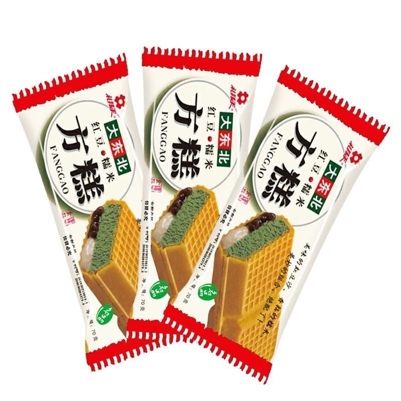 大东北红豆糯米方糕冰淇淋激凌夹心威化网红雪糕冷饮红豆糯米方糕30支