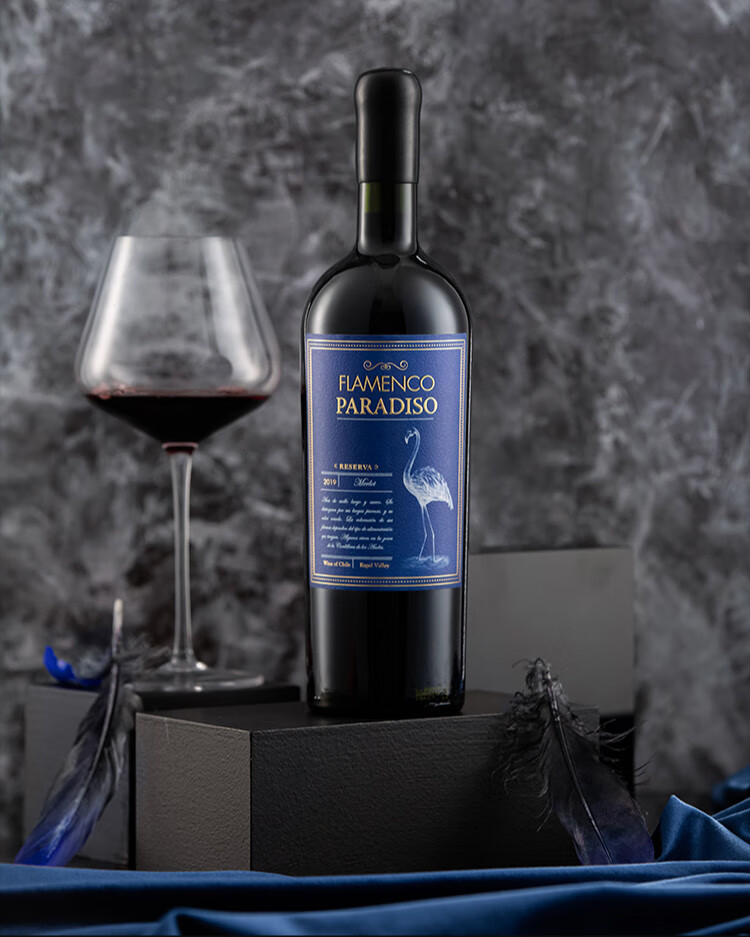 拉贝尔山谷金狮酒庄金狮鸟酒珍藏蓝鸟梅洛干红葡萄酒单支