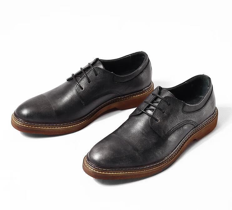 那不勒斯意式绅士休闲皮鞋男士高端皮鞋定制固特异手工拉线英伦软面皮