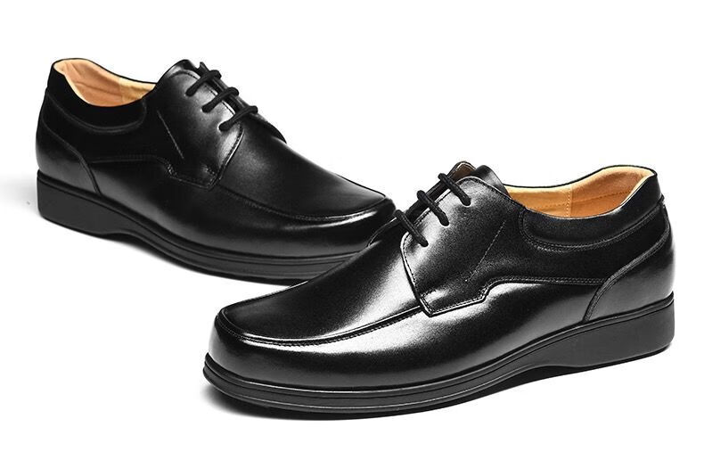 制式皮鞋男女款正装低帮休闲透气保安皮鞋职业制式办公室皮鞋 黑色男