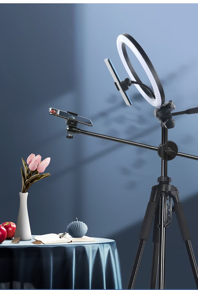 英菲奇 俯拍脚架落地式手机支架直播三脚架拍摄俯视美食博主视频自拍