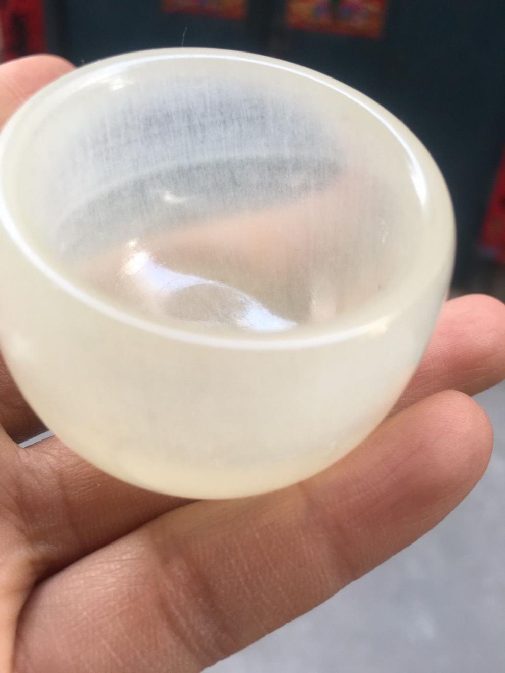 【48小时发货】真玉羊脂玉杯茶杯玉石杯子白玉玉酒杯茶杯天然玉杯主人