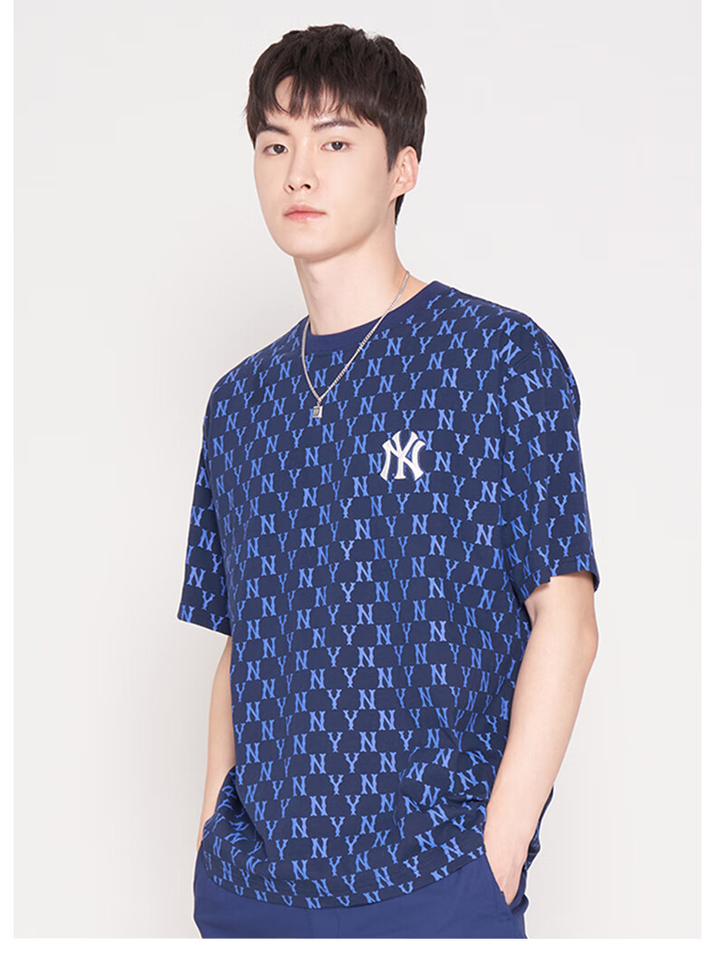 mlb官方男女复古老花t恤圆领短袖休闲同款22春夏新款3atsm102350bll