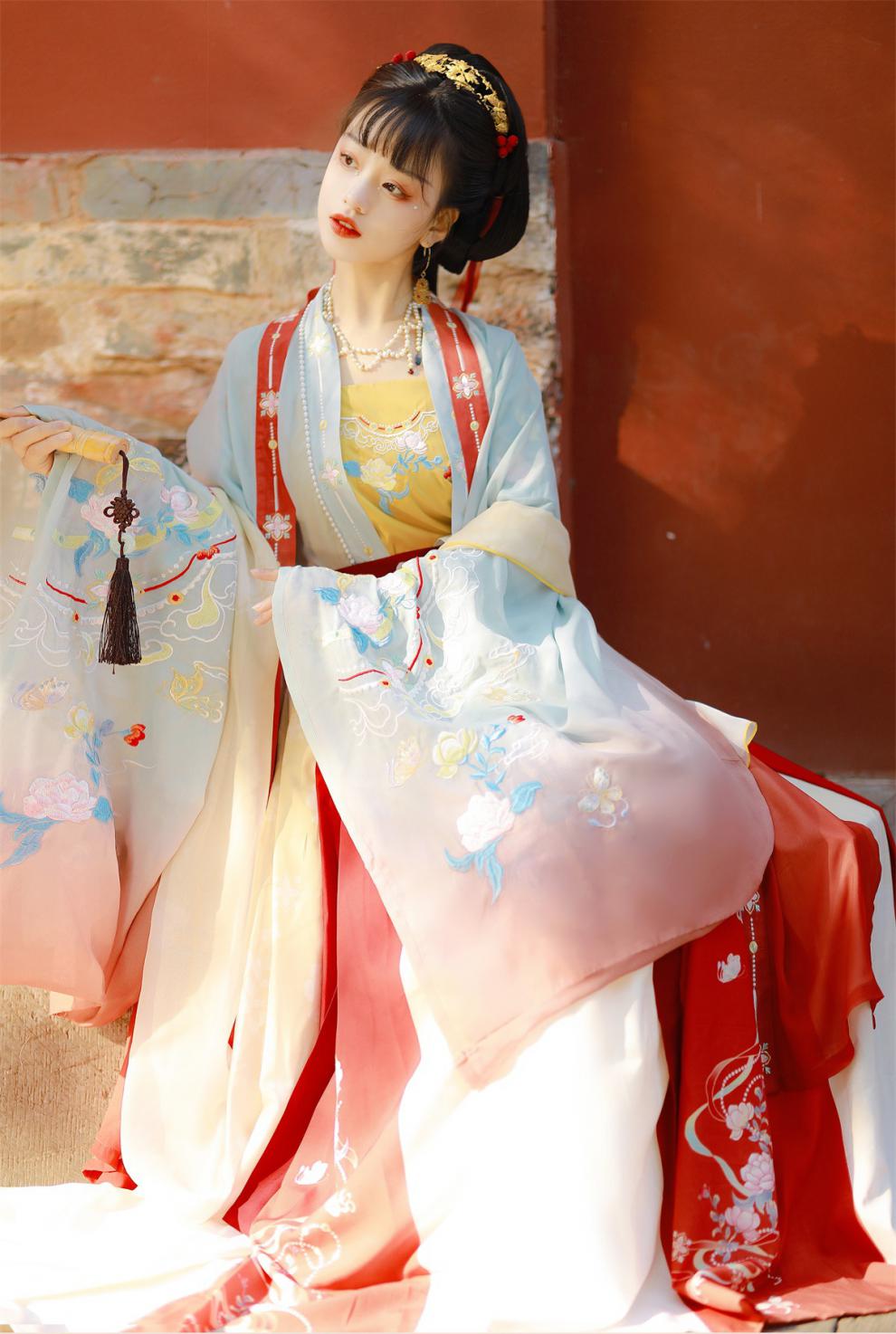 汉服女正版超仙气中国风对襟齐腰襦裙宋制古风秋季日常款 上襦 吊带