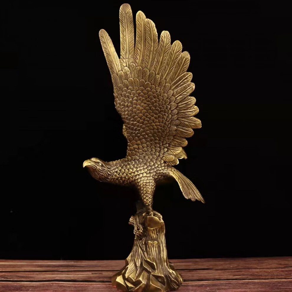 纯铜老鹰摆件大展宏图雄鹰大鹏展翅办公桌公司开业礼品家居装饰品