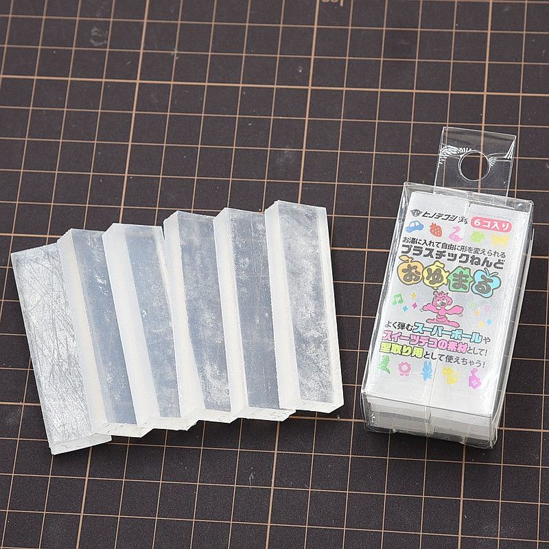 自由树脂条自由树脂黏土自由树胶透明粘土挂件材料 6条(包装) 颜色不