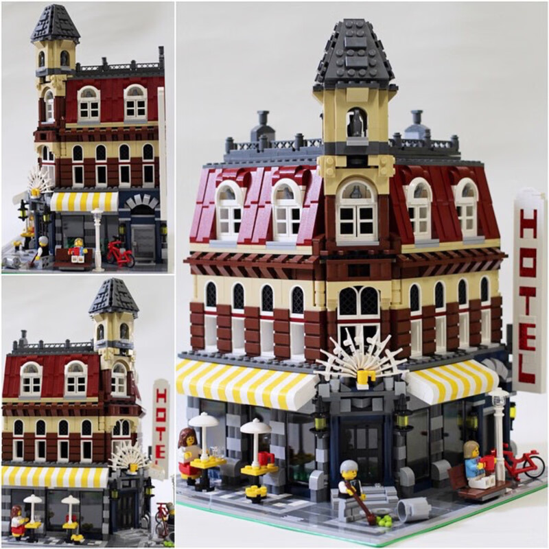 乐高(lego)城市街景巴黎餐厅集会广场转角咖啡厅忍者城全套系列积木