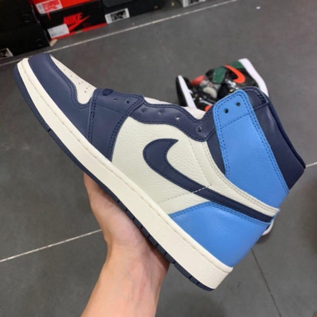 aj1倒勾鬼脸篮球鞋ts联名倒钩aj1青春版男女鞋高低帮运 aj1高帮樱花粉