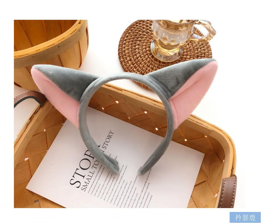 矜瑟鹿狐狸耳朵发箍可爱卖萌头箍头饰朱迪兔耳朵搞怪发卡发饰37梅花鹿