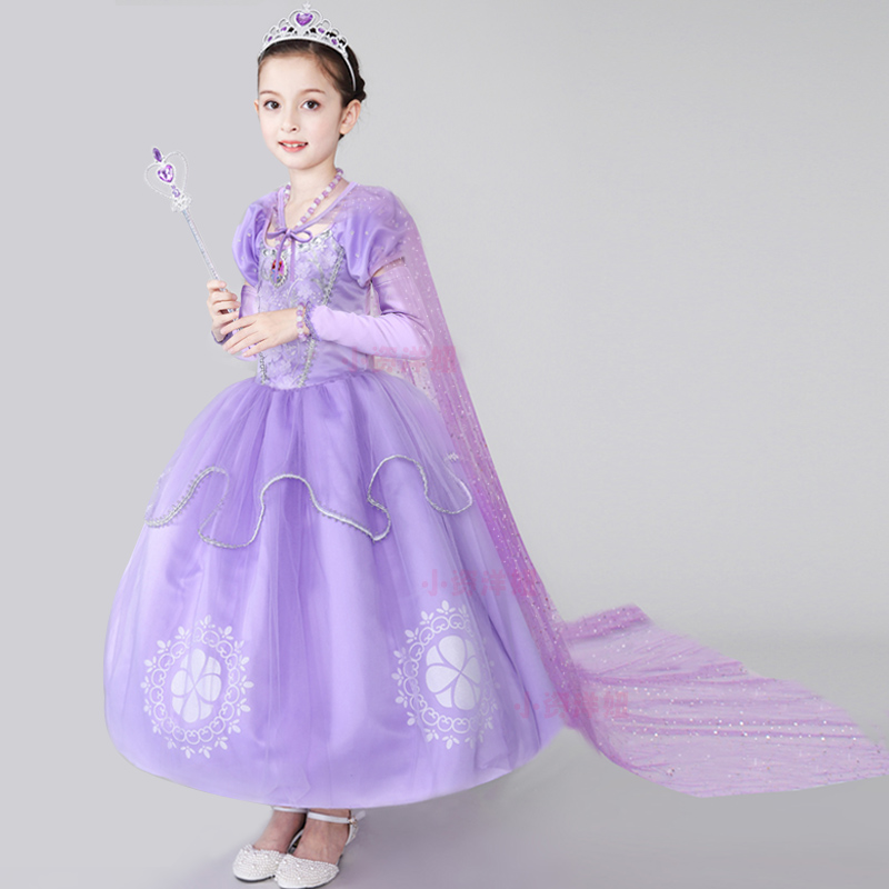 酷邦堡 万圣节儿童服装冰雪奇缘小公主苏菲亚公主裙索菲亚女童连衣裙