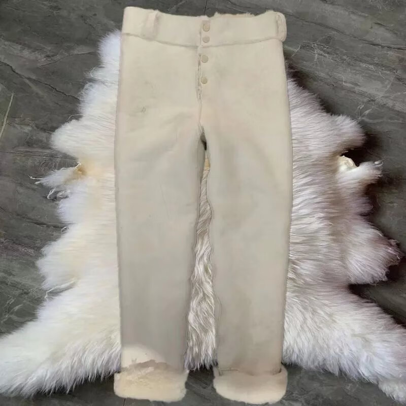 特战防寒裤棉皮裤冬季男女加厚保暖羊皮裤子中老年加肥整皮剪裁羊皮毛