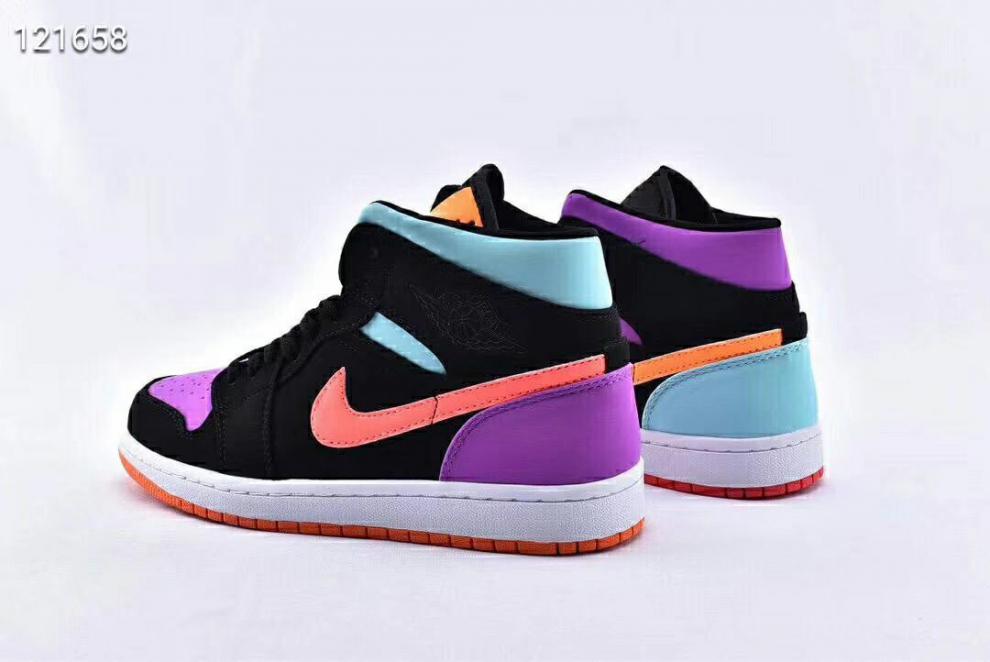 mid aj1糖果鸳鸯炫彩拼色3m反光男女中帮篮球鞋板鞋554725-083 aj1