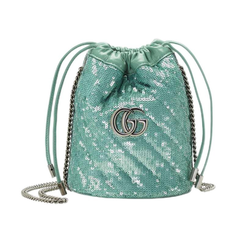 gucci古驰女包gg marmont迷你单肩水桶包送礼 dtdyp 3967彩色条纹预售