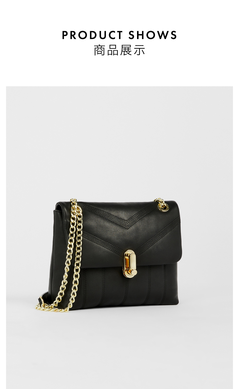 tedbaker2021秋冬新品女士高级时尚翻盖斜挎单肩包255527深紫色