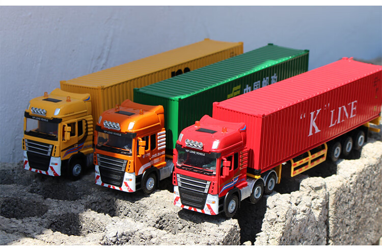 货柜车玩具合金1:50集装箱快递车模型大卡车儿童玩具仿真运输车 长荣
