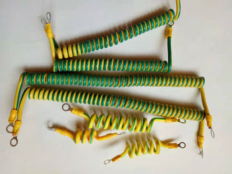 黄绿双色螺旋接地线bvr2546平方光伏组件配电箱柜门弹簧式地线9月26日