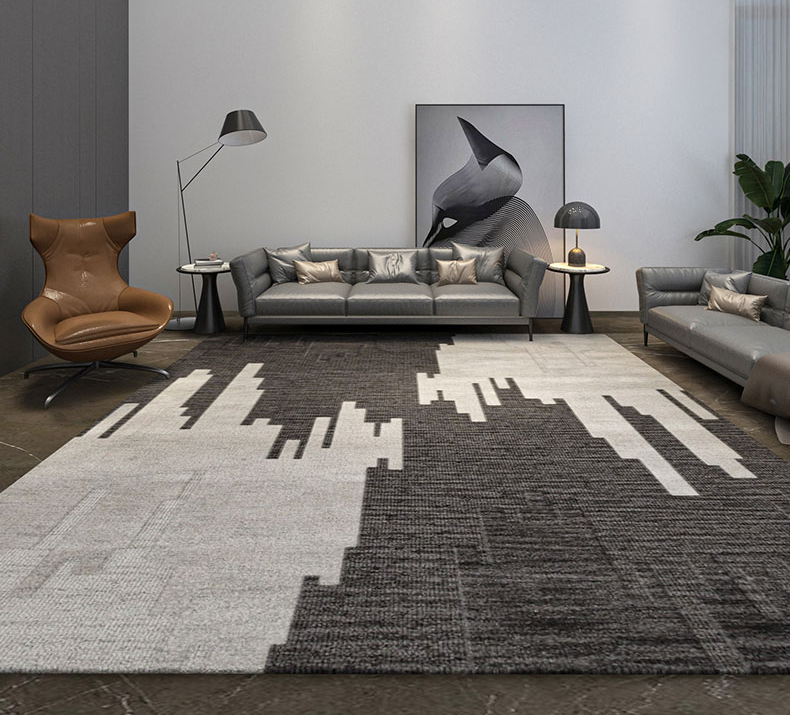 gvilmon品牌现代客厅地毯卧室灰色简约沙发茶几毯轻奢北欧大面积家用