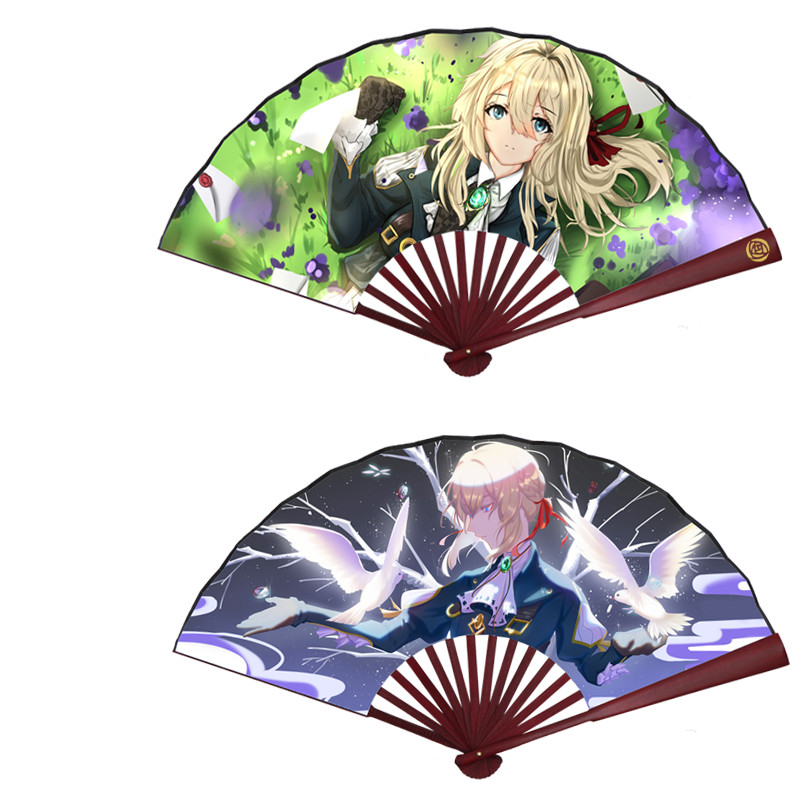 新款卡通动漫折扇二次元扇子火影忍者银魂魔道龙王吃鸡男女款10寸