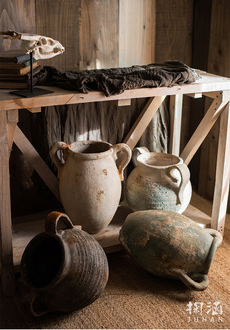 掬涵做旧艺术古罐子大花盆花瓶装饰摆件庭院花园橱窗陈列拍摄道具重旧