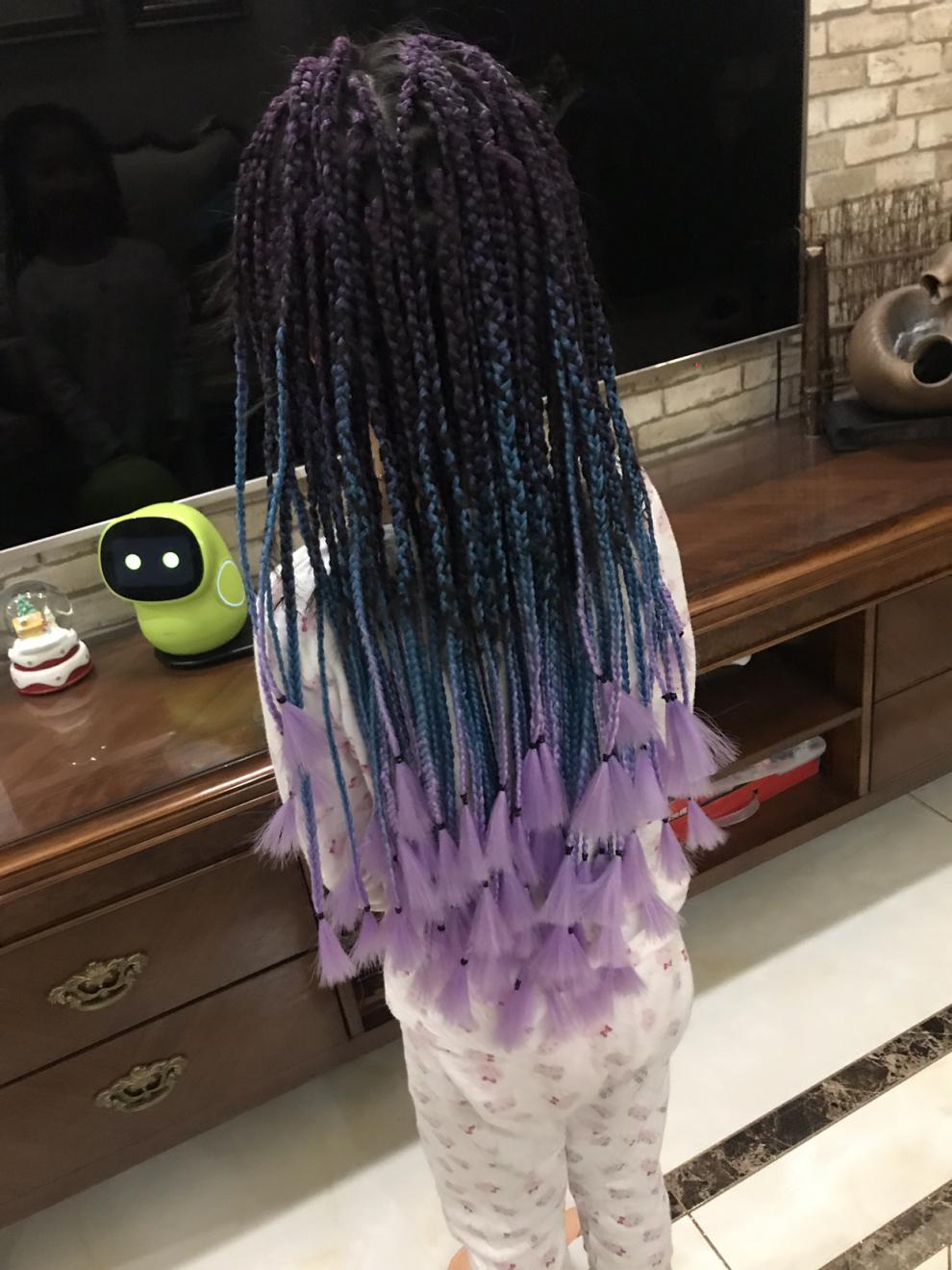 彩绳编发脏编 编发绳渐变色辫子民族风彩色脏辫嘻哈彩辫儿童发饰 璐璐