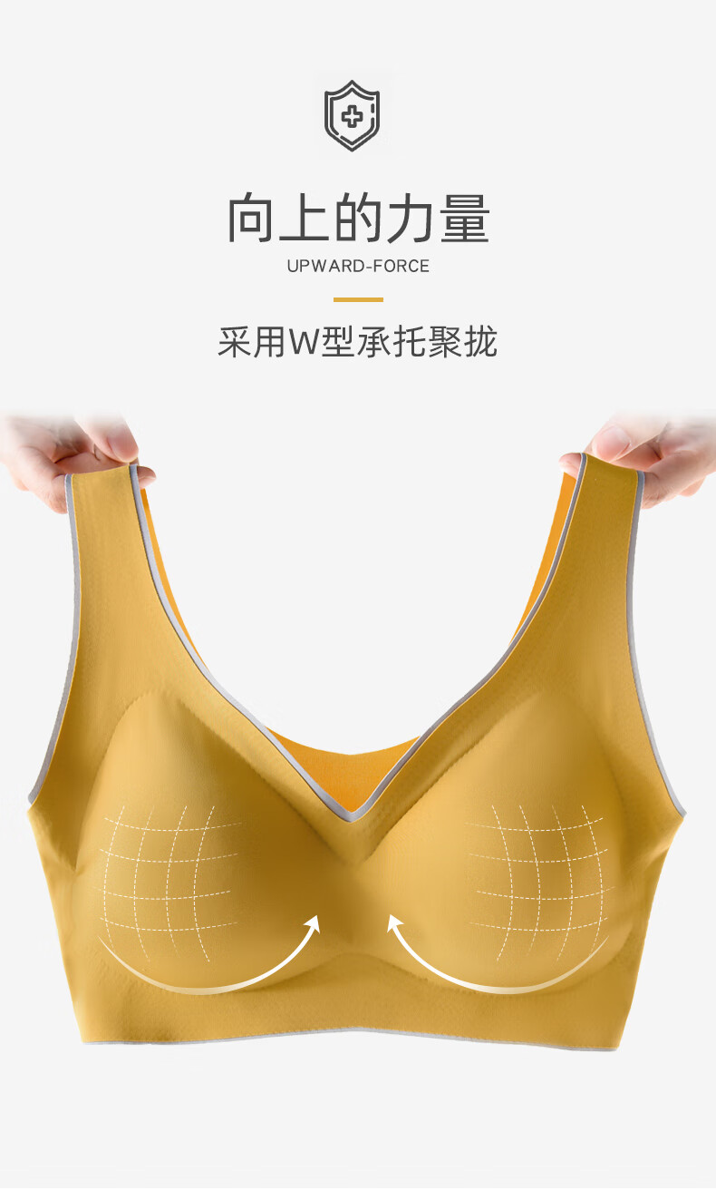 南极人无痕内衣女无钢圈背心式2022新款聚拢夏薄款运动文胸mj青柠xl